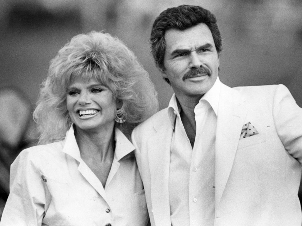 Burt Reynolds and Loni Anderson at a polo match in Boca Raton, Florida, 1987