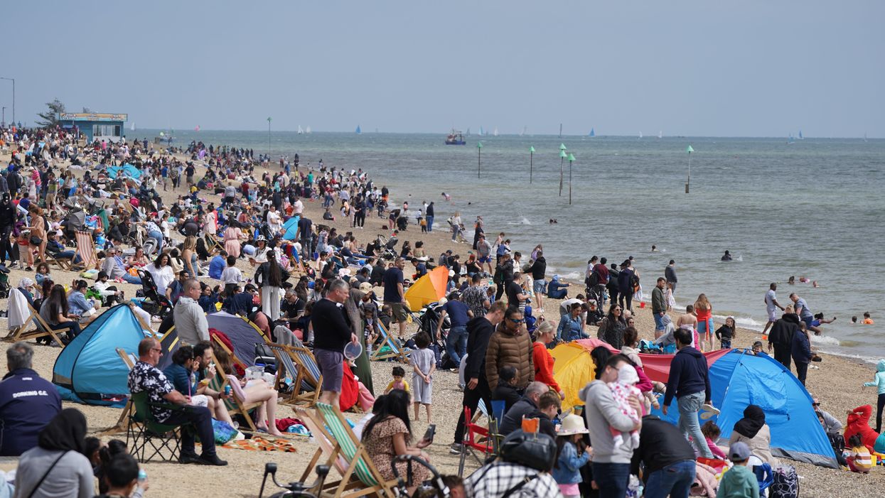 Busy scenes on Southend beach