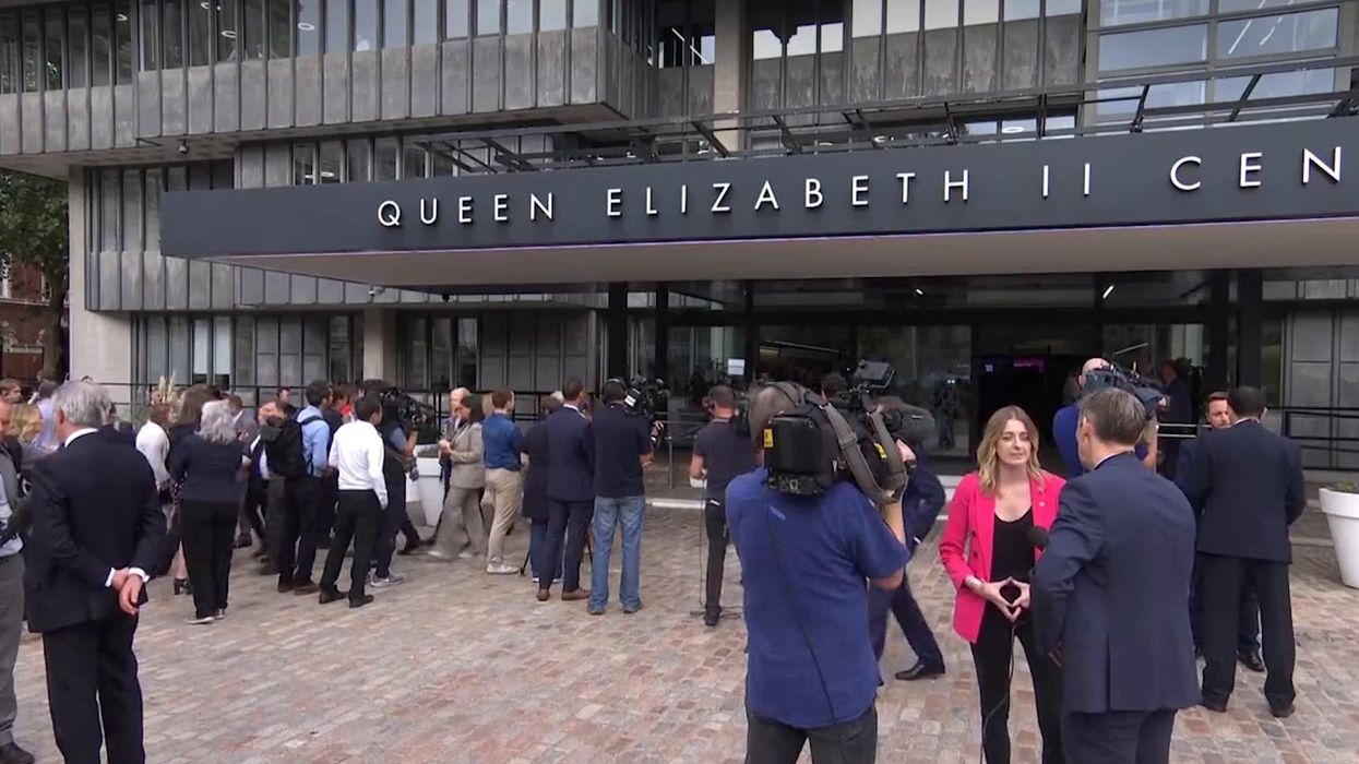 'Bye Bye Boris' blasts outside QE centre as Liz Truss announced as successor
