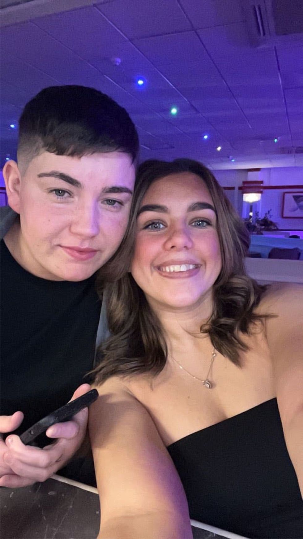 Caitlin Andrew, left, with her best friend Tyla-Neve Malone
