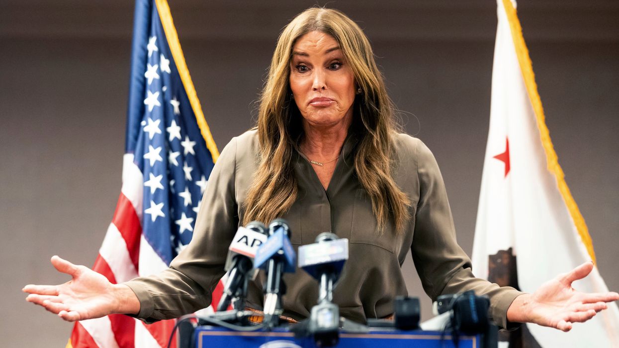 <p>Caitlyn Jenner, Republican candidate for California governor, speaks during a news conference on Friday, July 9, 2021</p>