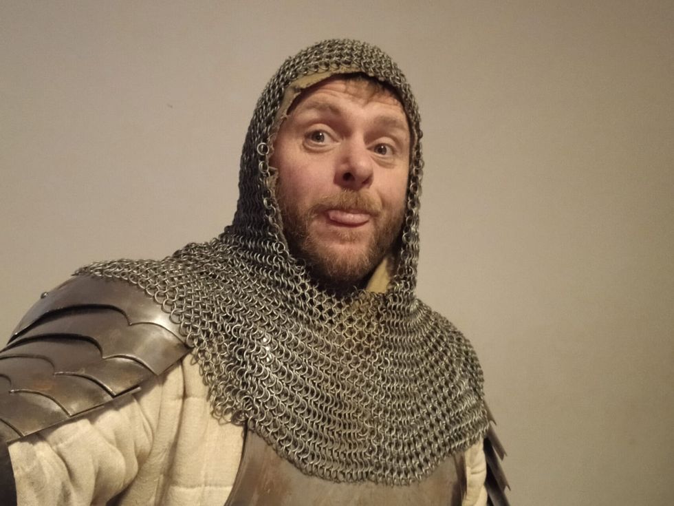 Callum Maclean in his armour