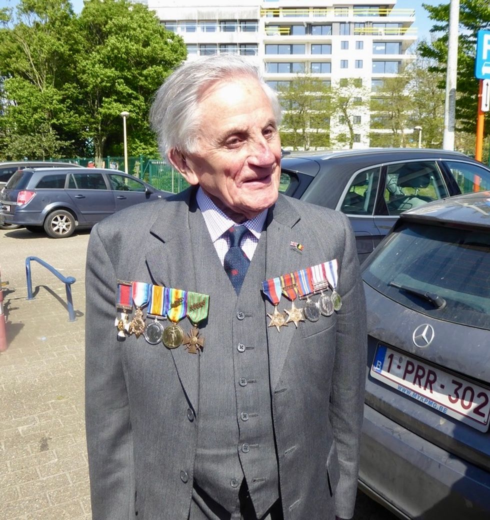 Captain Godal wearing his Royal Navy medals