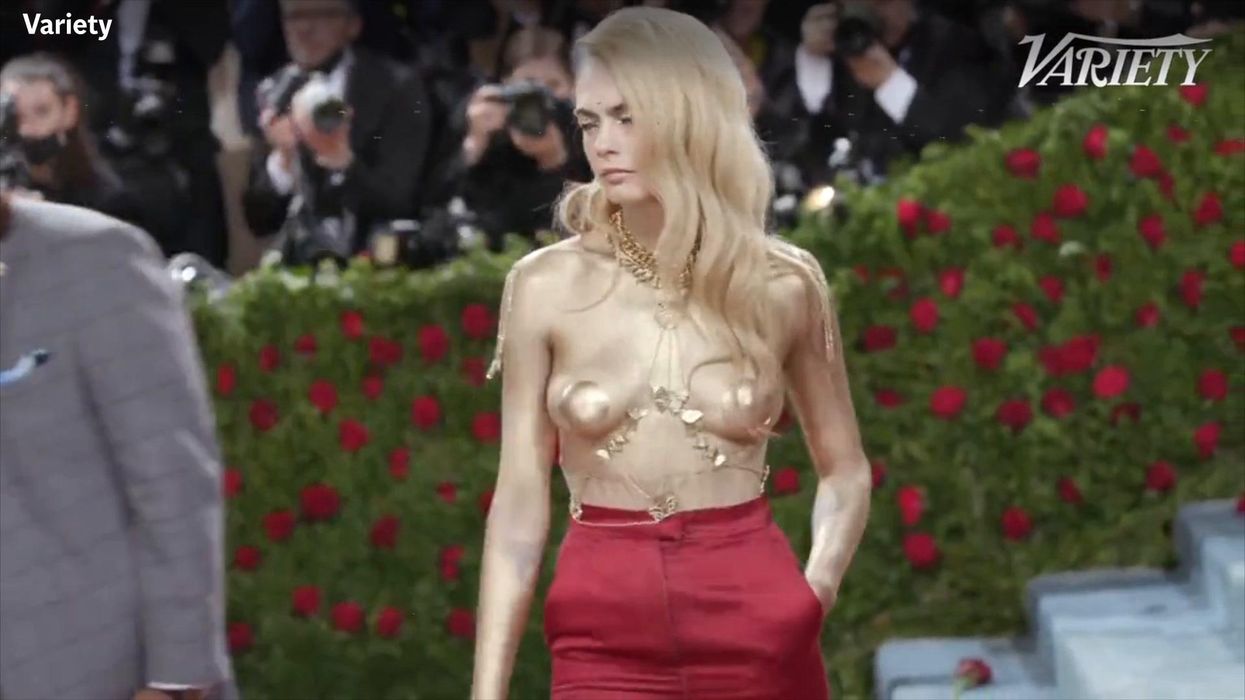 Cara Delevingne turned up to the Met Gala topless