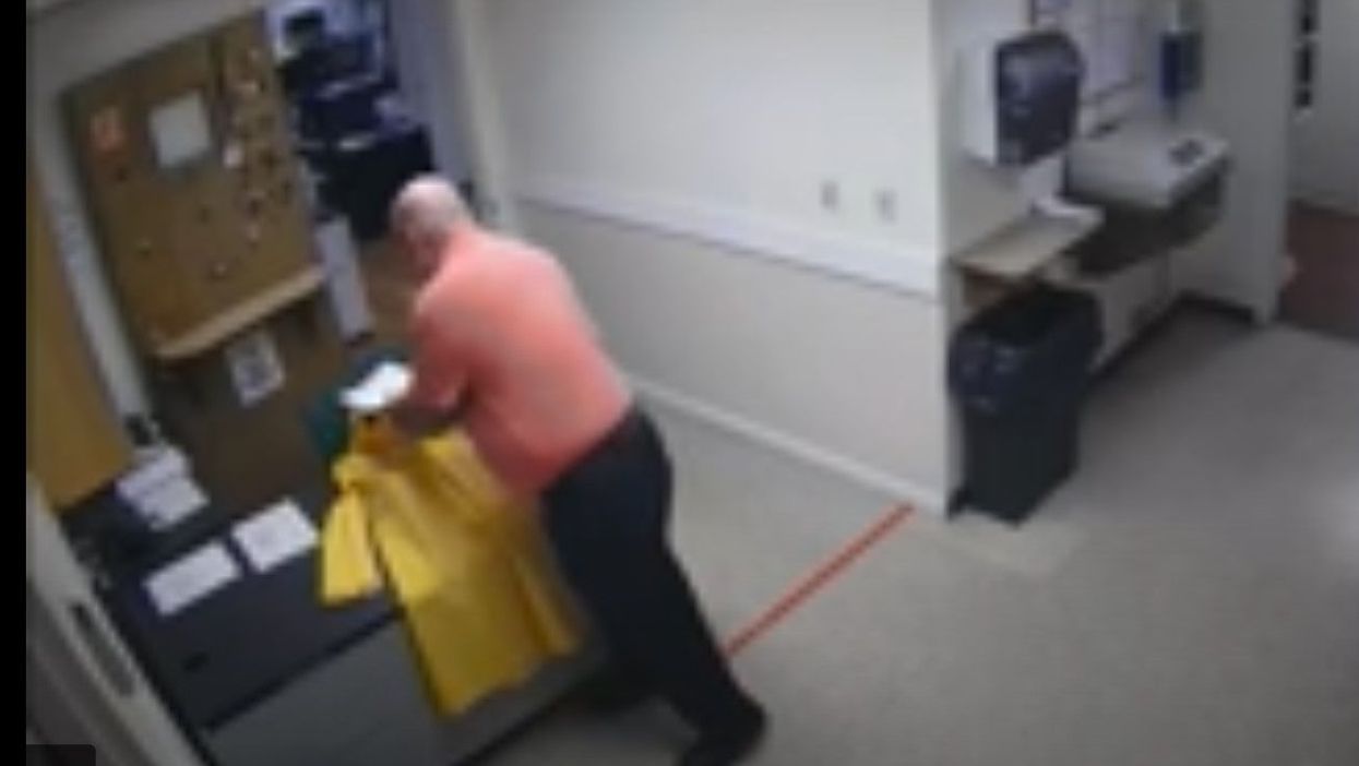 <p>CCTV footage captured the scene</p>