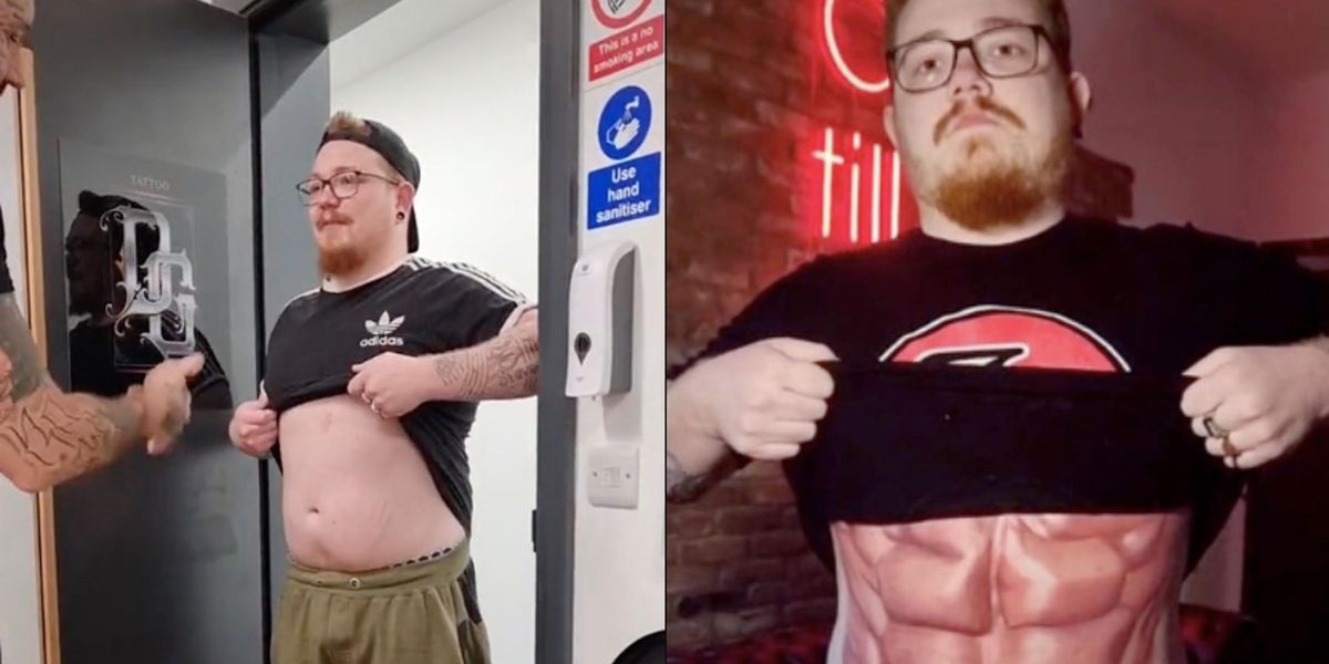 Man tired of spending hours at the gym gets six pack tattooed on his  stomach instead | indy100