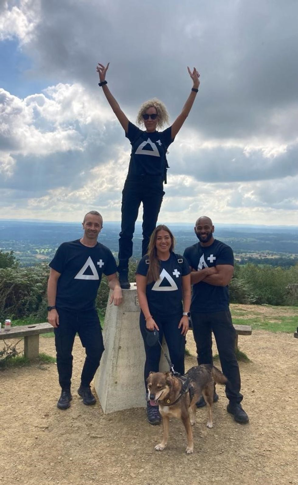 Channel 4's Hunted cast members James Hey, Nichola Tidd, Becky Mason and Jean Pascal Barbe taking part in Peak Aid.