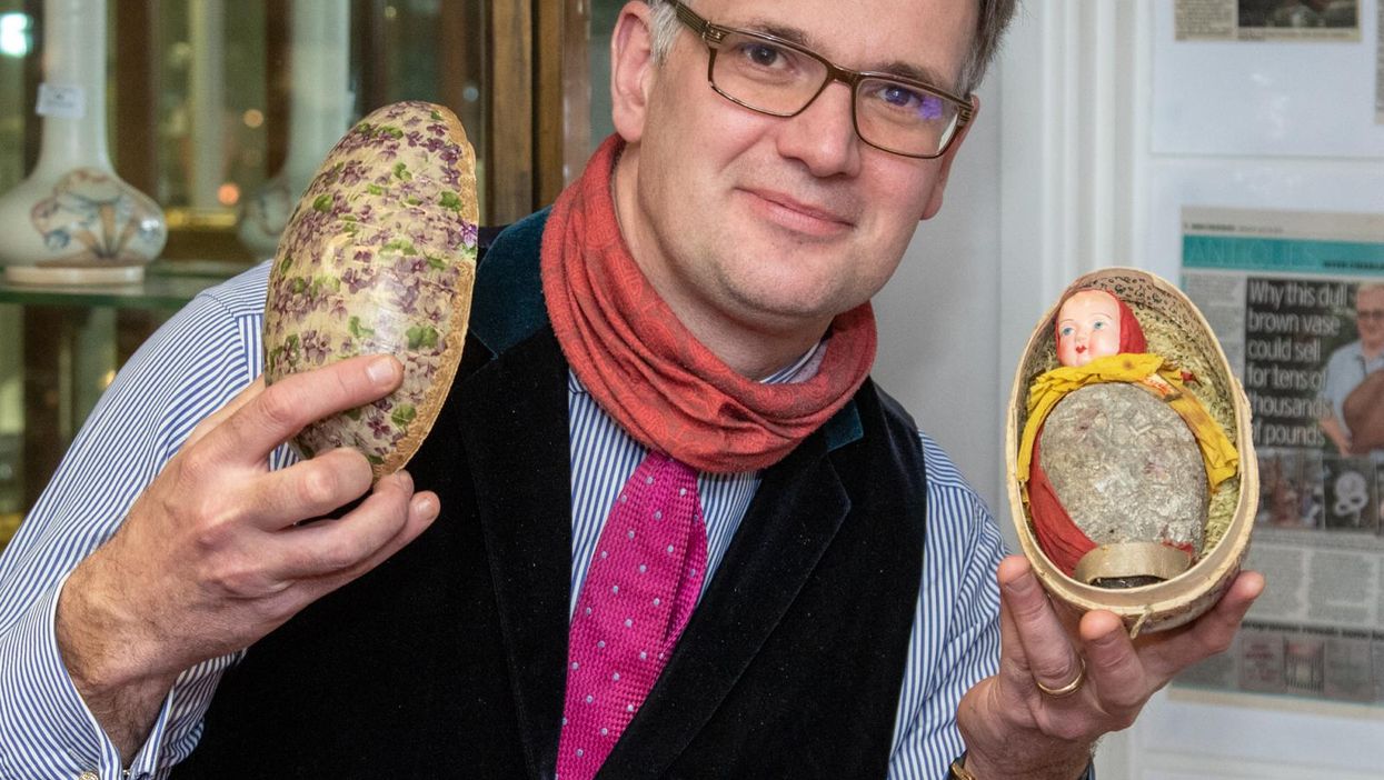 Charles Hanson with the Easter egg