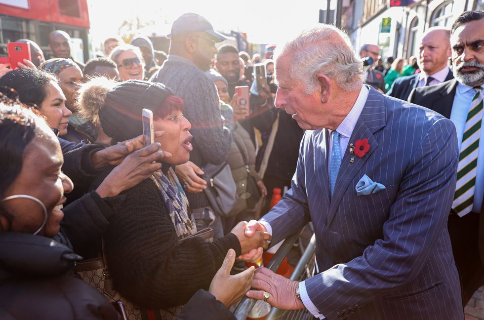 Charles meets members of the public in Brixton (Chris Jackson/PA)
