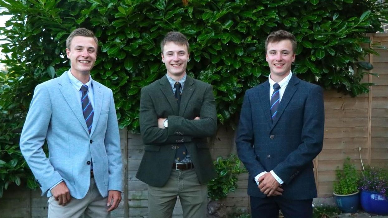 <p>Charlie, Thomas and Harry White have all graduated with first class geography degrees from the University of Portsmouth (University of Portsmouth/PA)</p>
