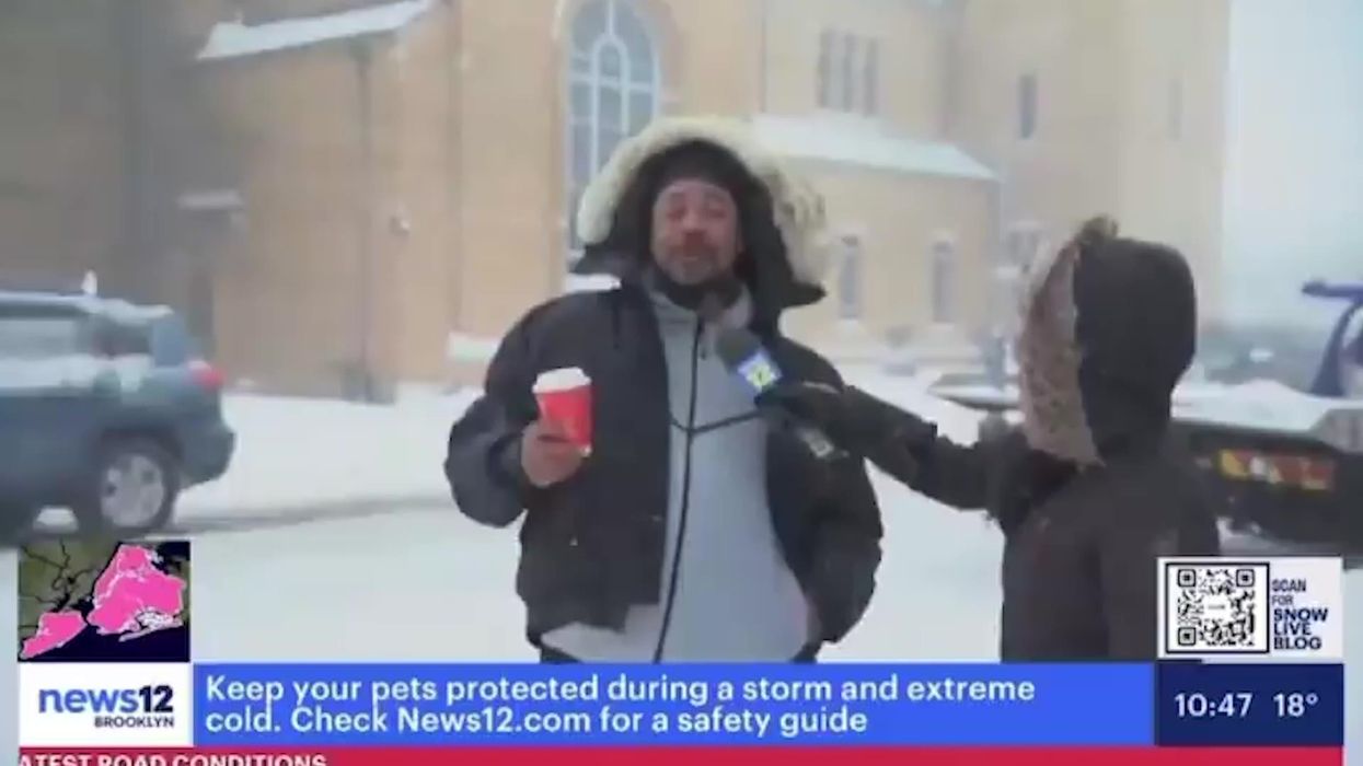 Chilled-out New Yorker goes viral for super-relaxed interview during snow storm