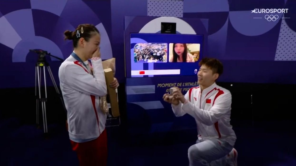 Athlete accused of ‘stealing the spotlight’ for proposing to girlfriend after she won gold