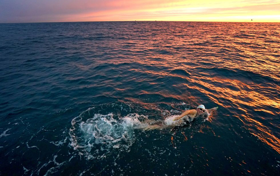 Chloe McCardel approaches France (Gareth Fuller/PA)