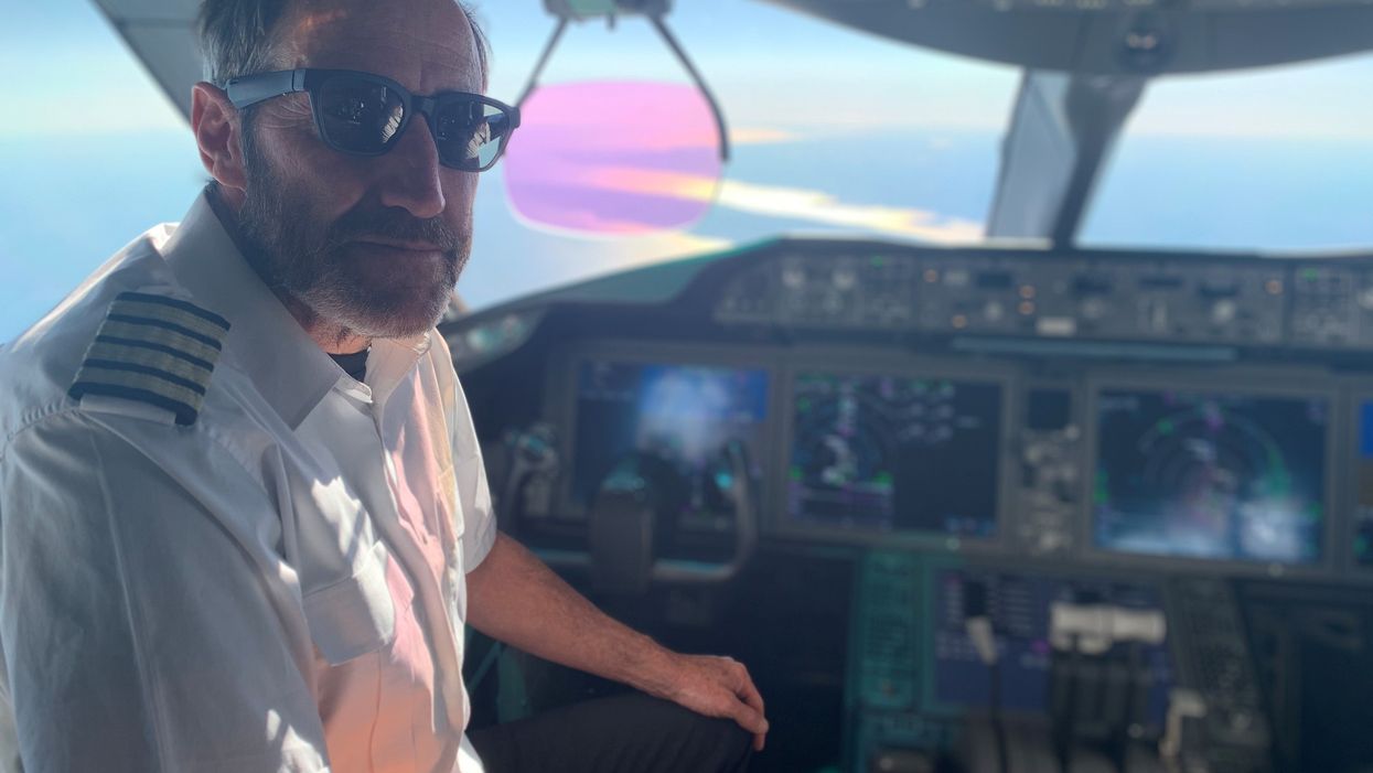 Chris Hall in the cockpit