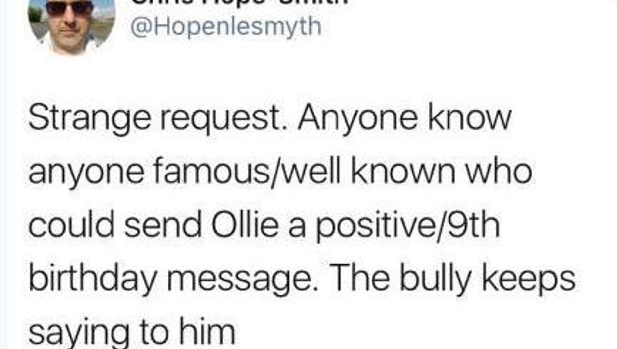 Chris Hope Smith's message was shared thousands of times