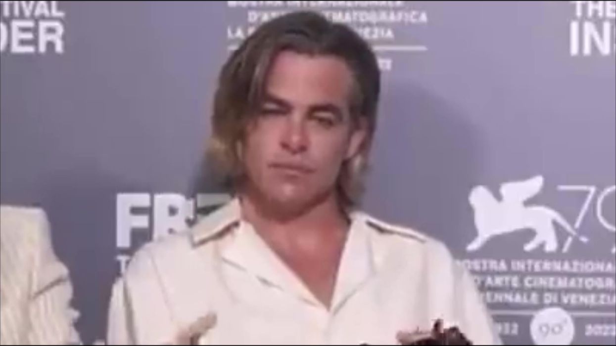 Chris Pine 'zoning out' at a Don't Worry Darling press conference has become an instant meme