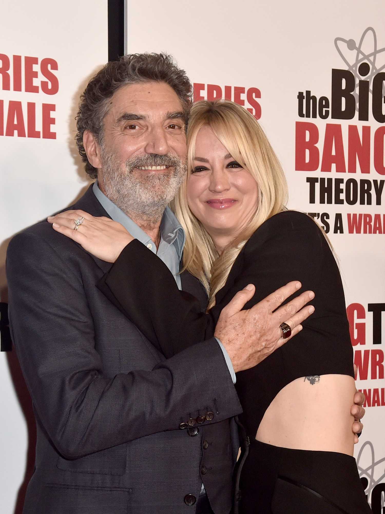 Chuck Lorre and Kaley Cuoco attend the series finale party for CBS' "The Big Bang Theory" at The Langham Huntington, Pasadena on May 01, 2019 in Pasadena, California