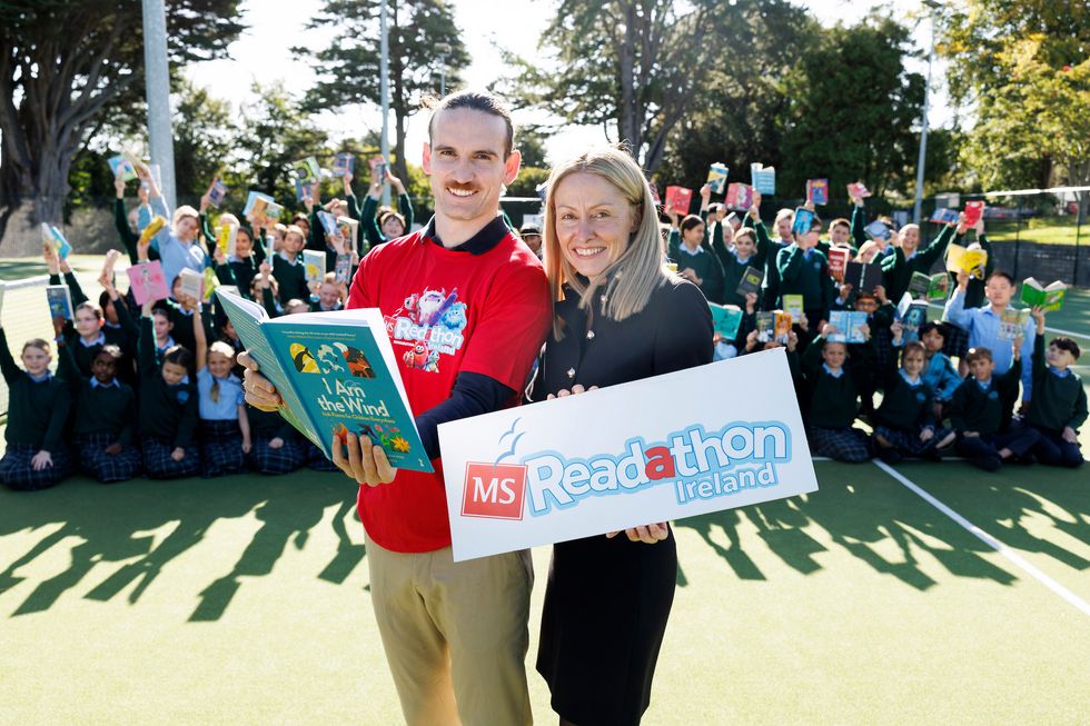 Cillian O'Sullivan with MS Ireland chief executive Ava Battles
