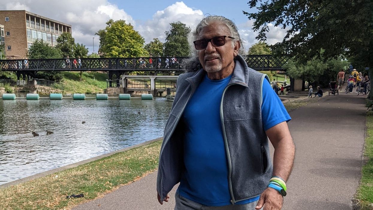 Climate activist Pushpanath ‘Push’ Krishnamurthy prepares for his 400-mile walk (Uma Pushpanath/Oxfam/PA)
