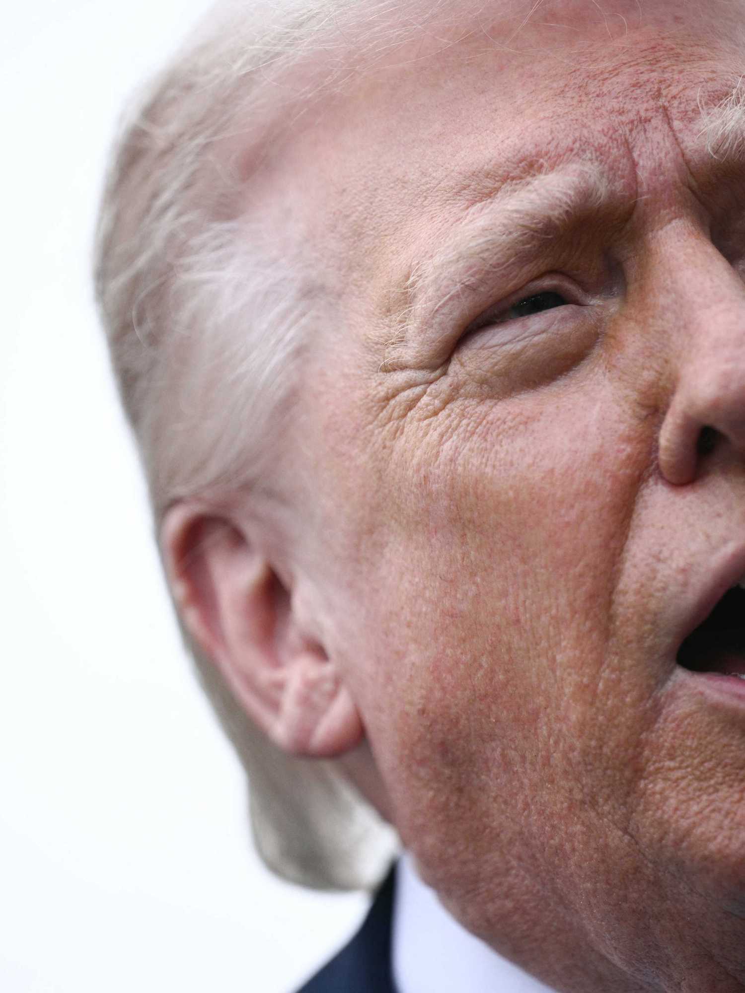 Close-up of Donald Trump speaking.