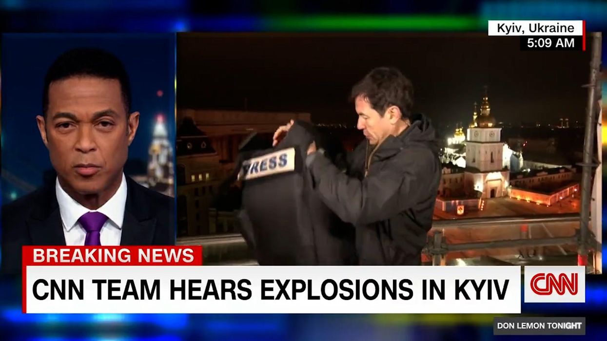 CNN reporter Matthew Chance realises he's crouching next to live grenade: 'I didn't see that'