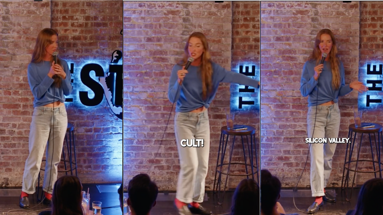Comedian meets woman from a cult at her show and everyone is saying the same thing