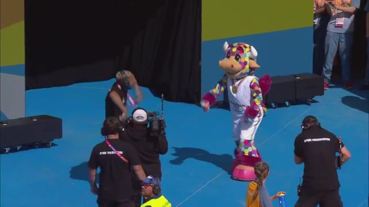 Commonwealth Games mascot takes on sound engineer in dance-off