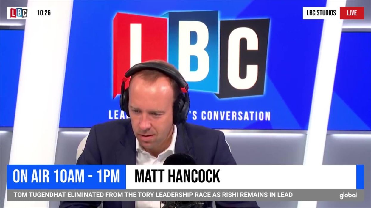 Matt Hancock accidentally agrees with LBC caller that he was 'useless' health secretary