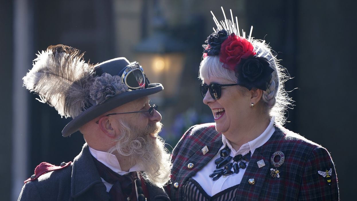 Costumed revellers at the Haworth Steampunk Weekend, in the Pennine hills village, West Yorkshire (Danny Lawson/PA)