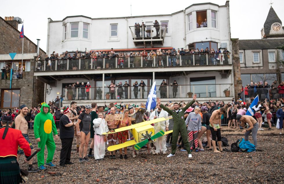 Crowds gather in South Queensferry (Jane Barlow/PA)