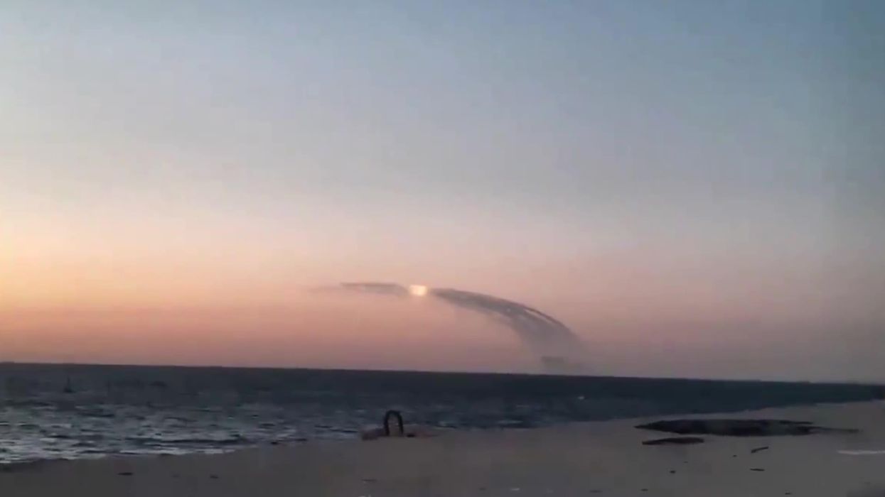 Volley of missiles seen firing from ship off Crimea