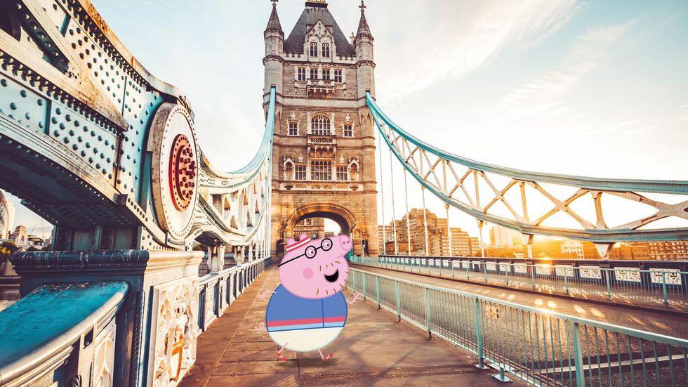 Daddy Pig at Tower Bridge (Hasbro/PA)