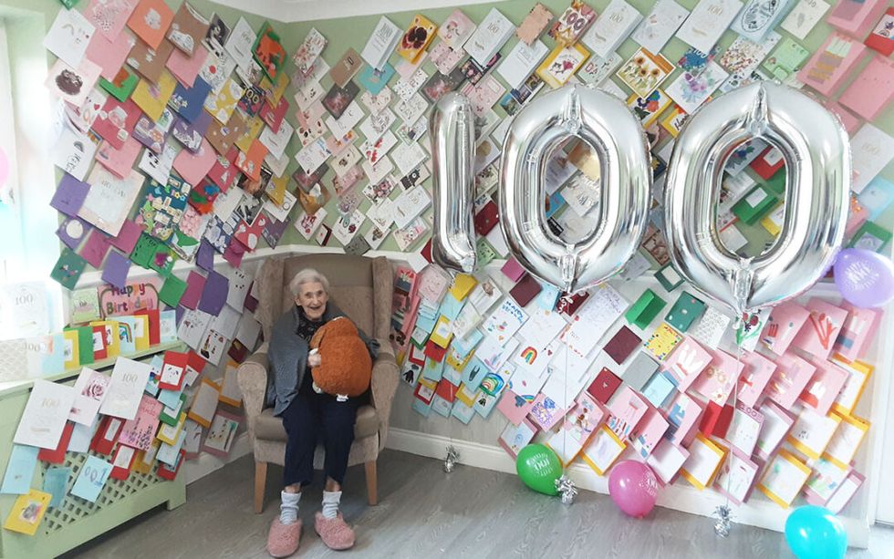 Care home resident, 100, ‘spoiled rotten’ after receiving 345 birthday cards