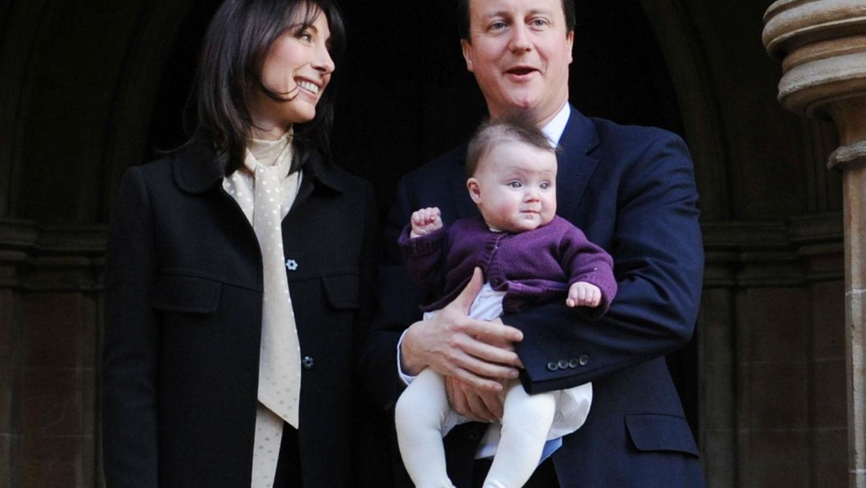 David and Samantha Cameron at the christening of their daughter Florence on March 4th 2011