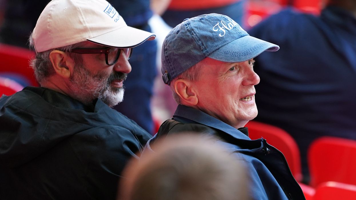 <p>David Baddiel and Frank Skinner at Wembley</p>