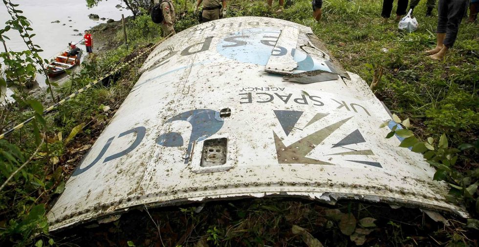 Debris thought to be from a spacecraft launched from the European spaceport in Kourou in French Guiana after it was found by residents of Salinopolis, a city 293 km from Belem, Para State, Brazil, on April 28, 2014
