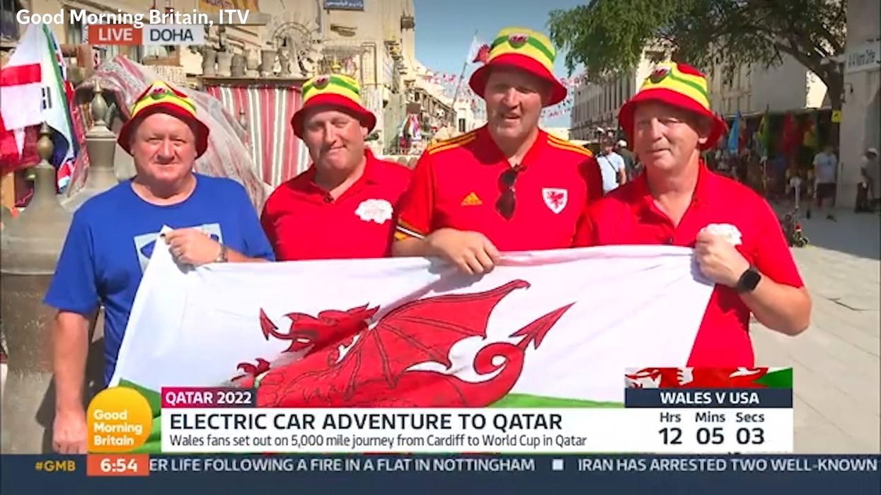 Dedicated Wales fans drive 5,000 miles to Qatar in electric car for World Cup