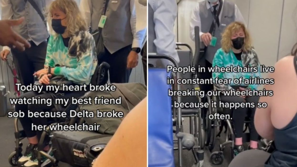 <p>DeFiebre was heartbroken to find out her wheelchair had been damaged</p>