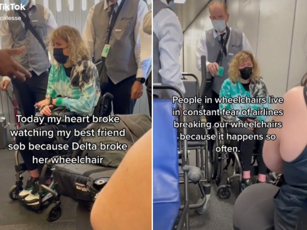 <p>DeFiebre was heartbroken to find out her wheelchair had been damaged</p>