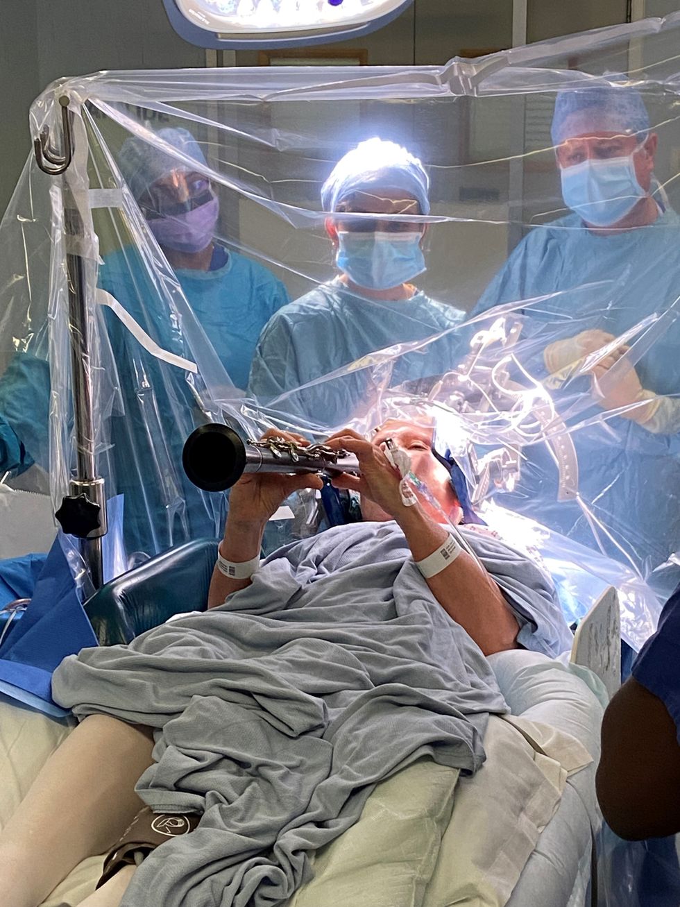 Parkinson’s patient plays clarinet during surgery and sees instant results
