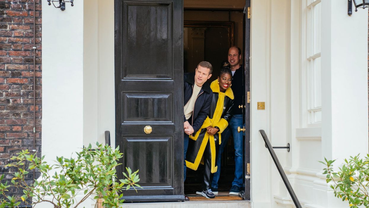 Dermot O’Leary, Clara Amfo and the Duke of Cambridge (Kensington Palace/PA)