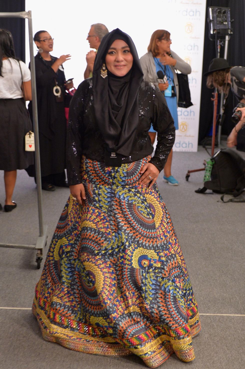 Designer Anniesa Hasibuan backstage at NYFW