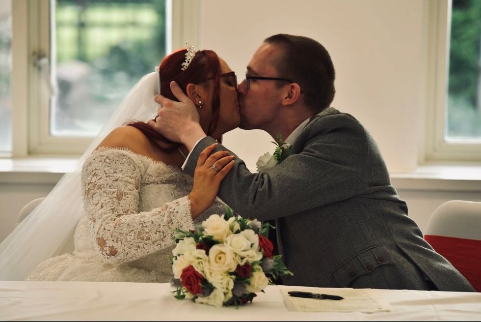 Devines on wedding day