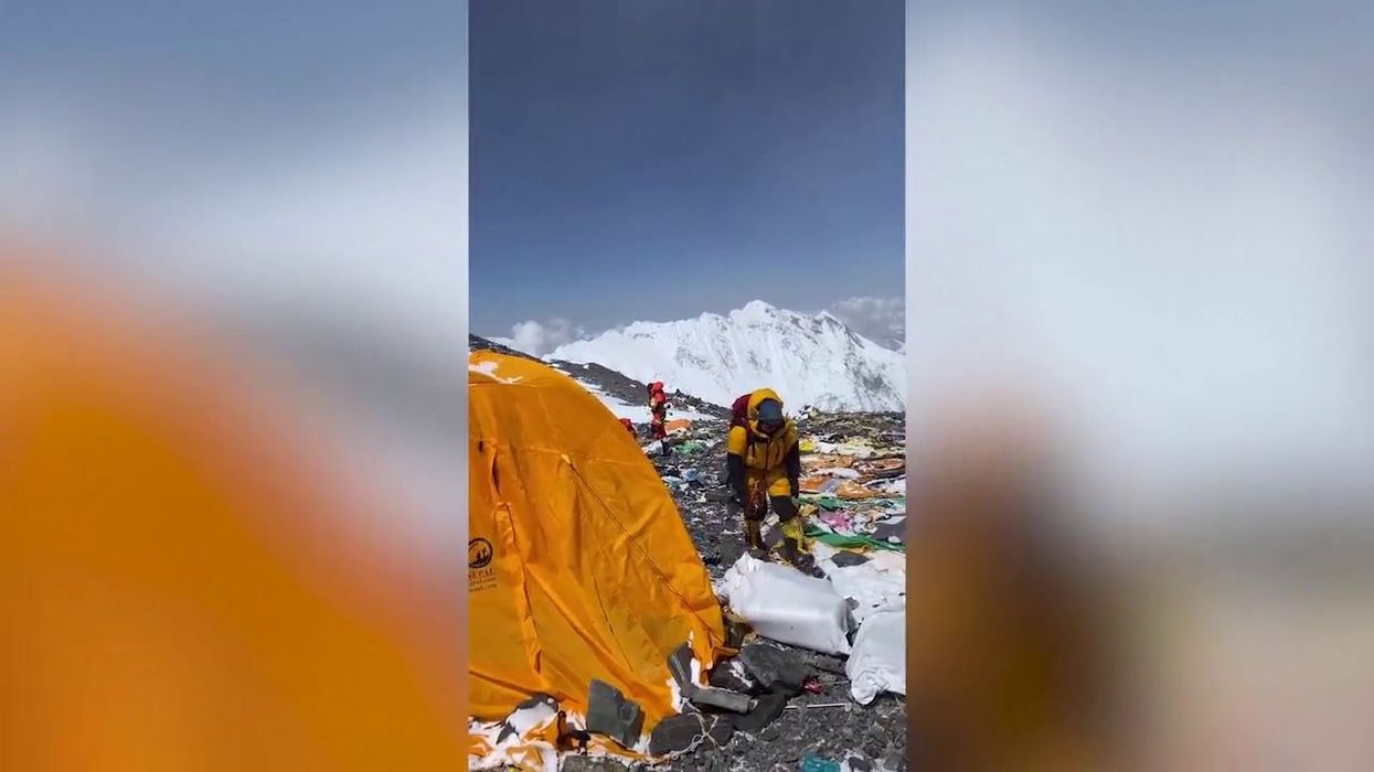 Horrified hikers arrive at Mount Everest base camp - to find it covered in trash