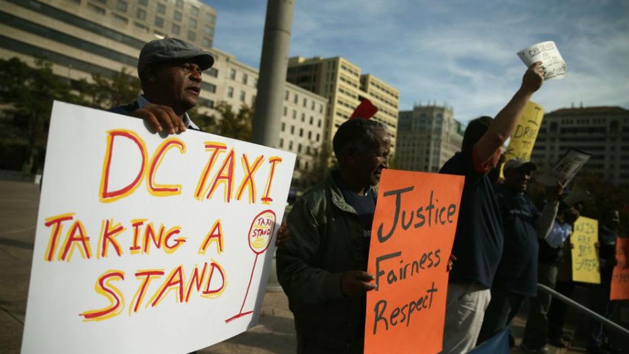District of Columbia taxi drivers protesting in October