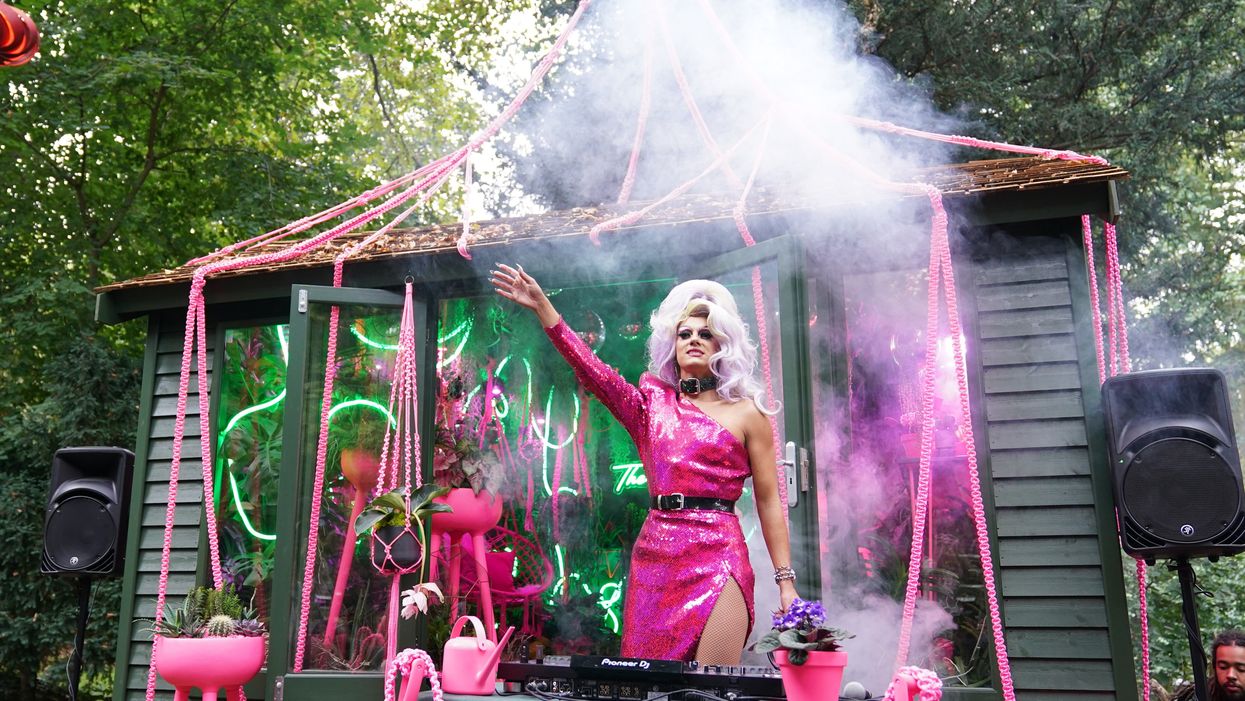 DJ Crystal in the green room exhibit at the RHS Chelsea Flower Show press day (PA)