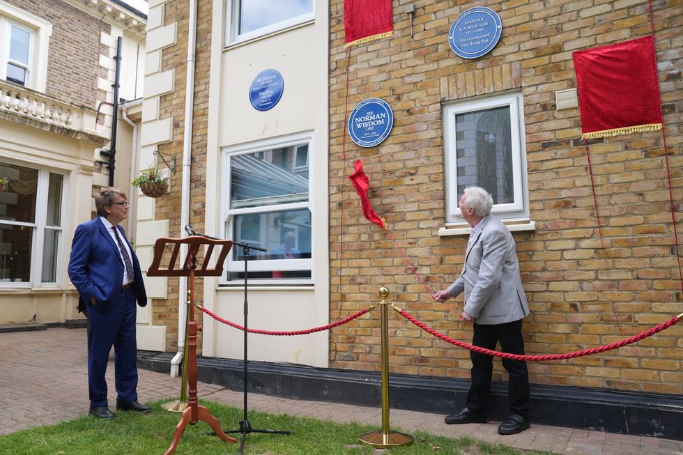 Blue plaques unveiled for stars including Sir Norman Wisdom and Leslie Grantham
