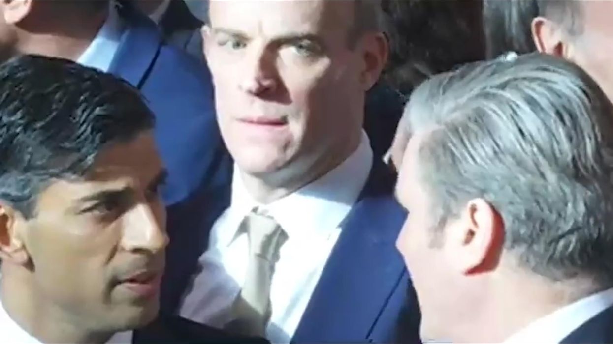 This video of Dominic Raab 'death staring' Starmer might be the weirdest thing you see today