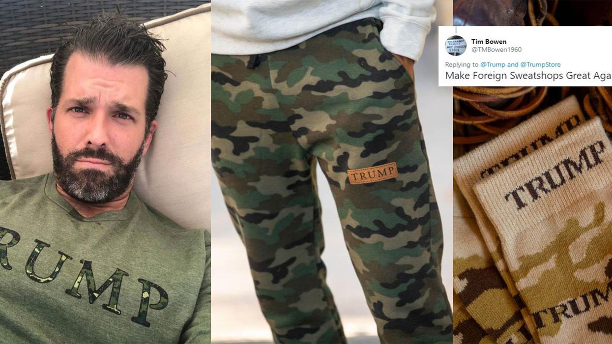 Don Jr modelling the new Trump Organisation camo range