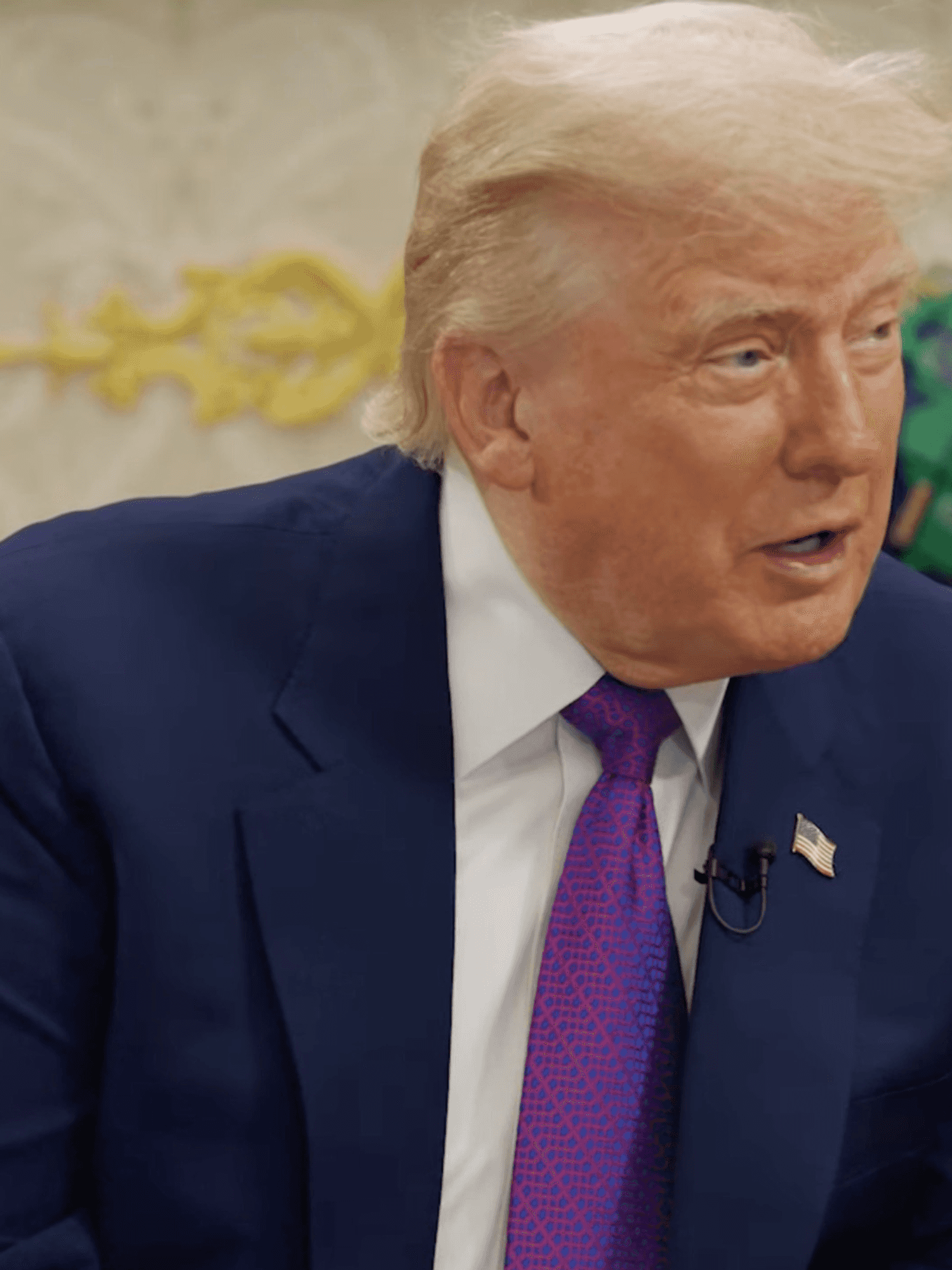 Donald Trump gives a podcast interview in the Oval Office.